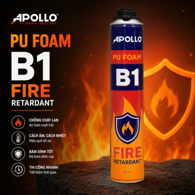 Keo bọt nở chống cháy Apollo PU Foam B1