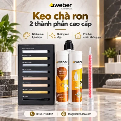 Keo chà ron Epoxy 2 thành phần webercolor shine